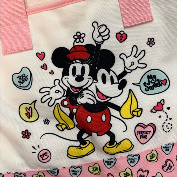 Mickey and Minnie Mouse Large Canvas Tote Bag - New with Tags - Picture 2 of 4